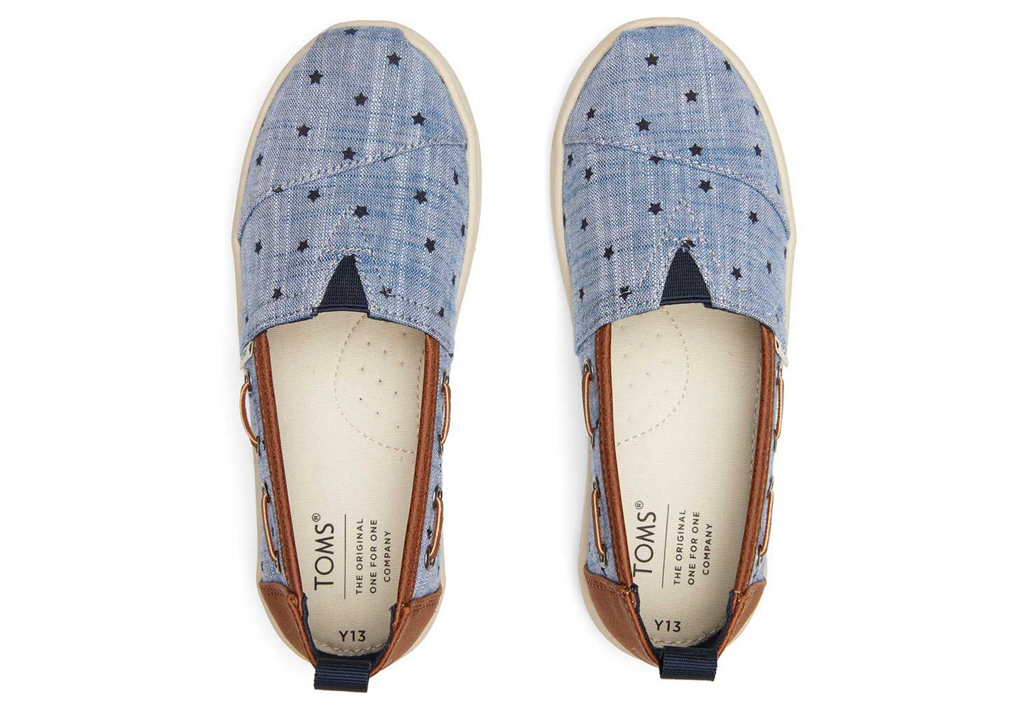 Toms Alpargata Youth Chambray Stars Espadrille Blue - Kids - 07219-FMHG